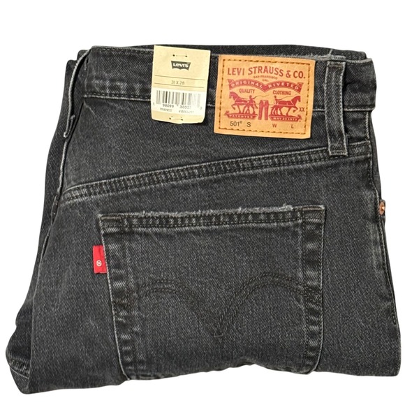 Levi's‎ 501 Skinny Jeans Mens 31x28 Black Button Fly